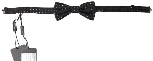  - Elegant Black Silk Bow Tie