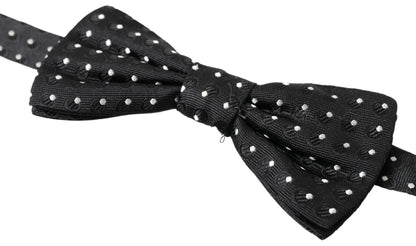  - Elegant Black Silk Bow Tie