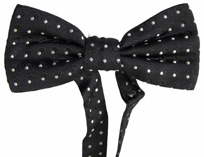  - Elegant Black Silk Bow Tie