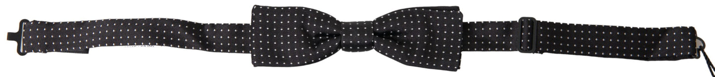  - Elegant Silk Black Bow Tie