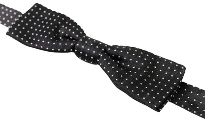  - Elegant Silk Black Bow Tie