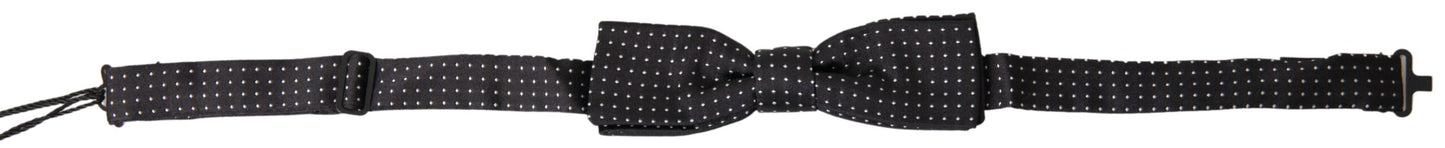  - Elegant Silk Black Bow Tie