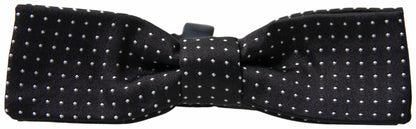  - Elegant Silk Black Bow Tie