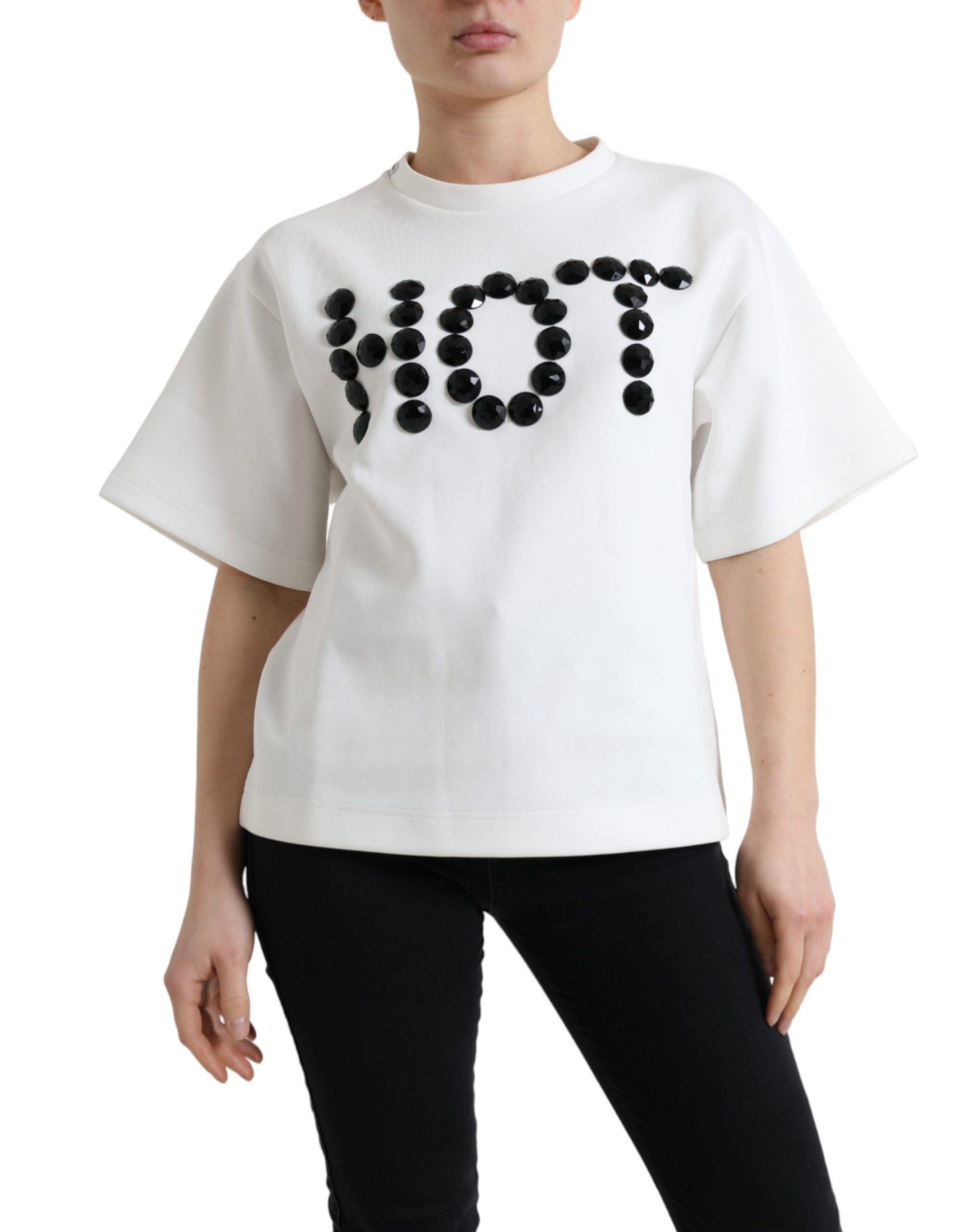  - Embellished Crew Neck Fashion Tee