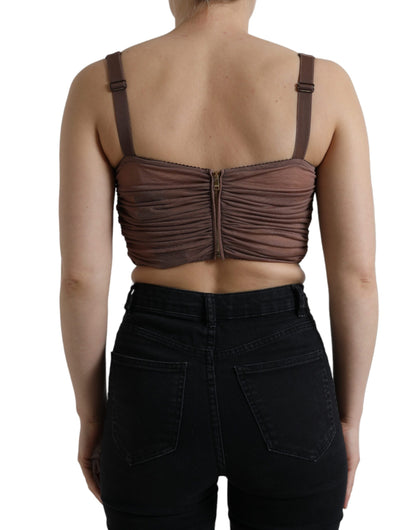  - Elegant Cropped Silk Blend Top