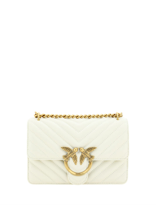 PINKO White Mini Love Shoulder Bag