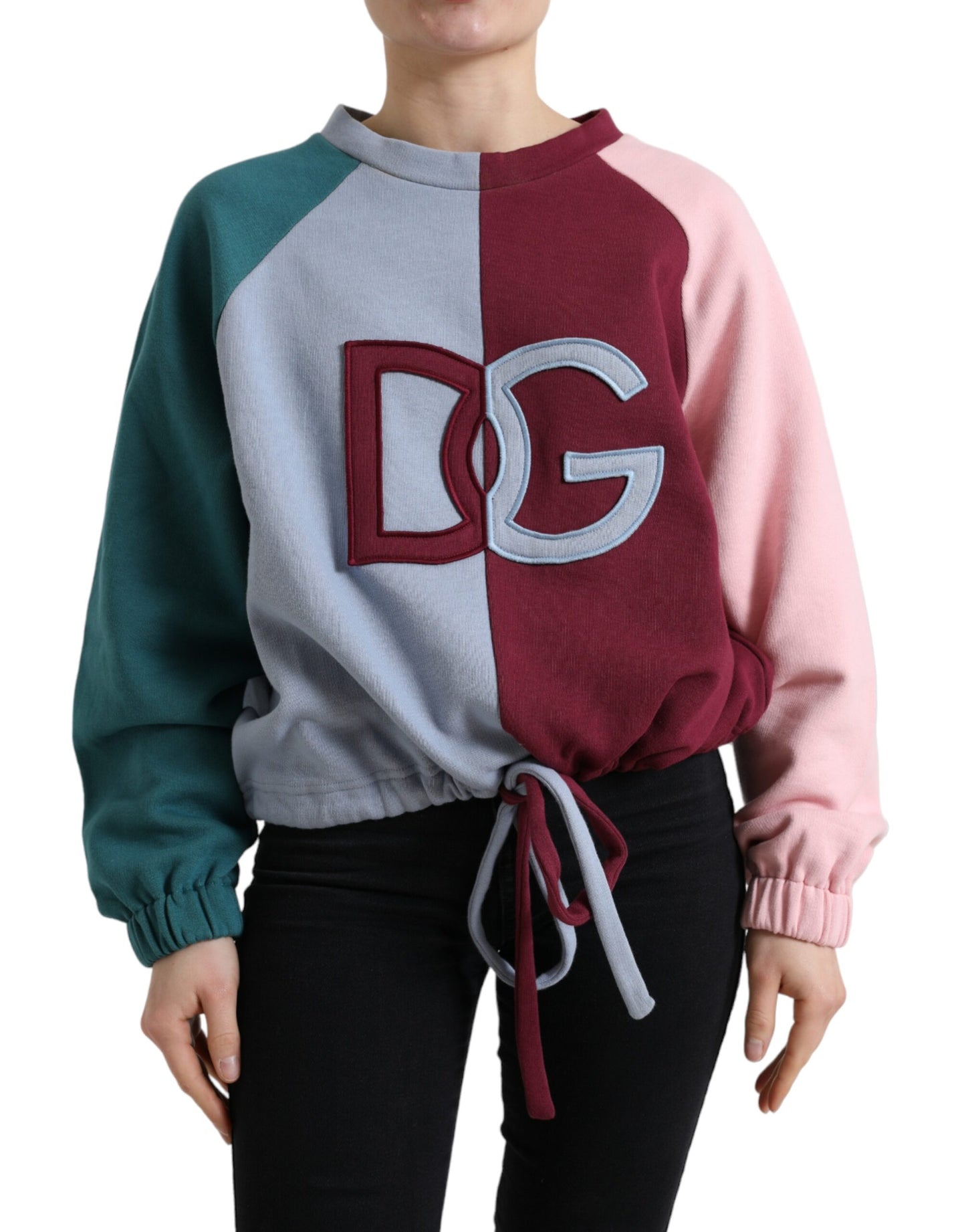  - Elegant Multicolor Crew Neck Cotton Sweater