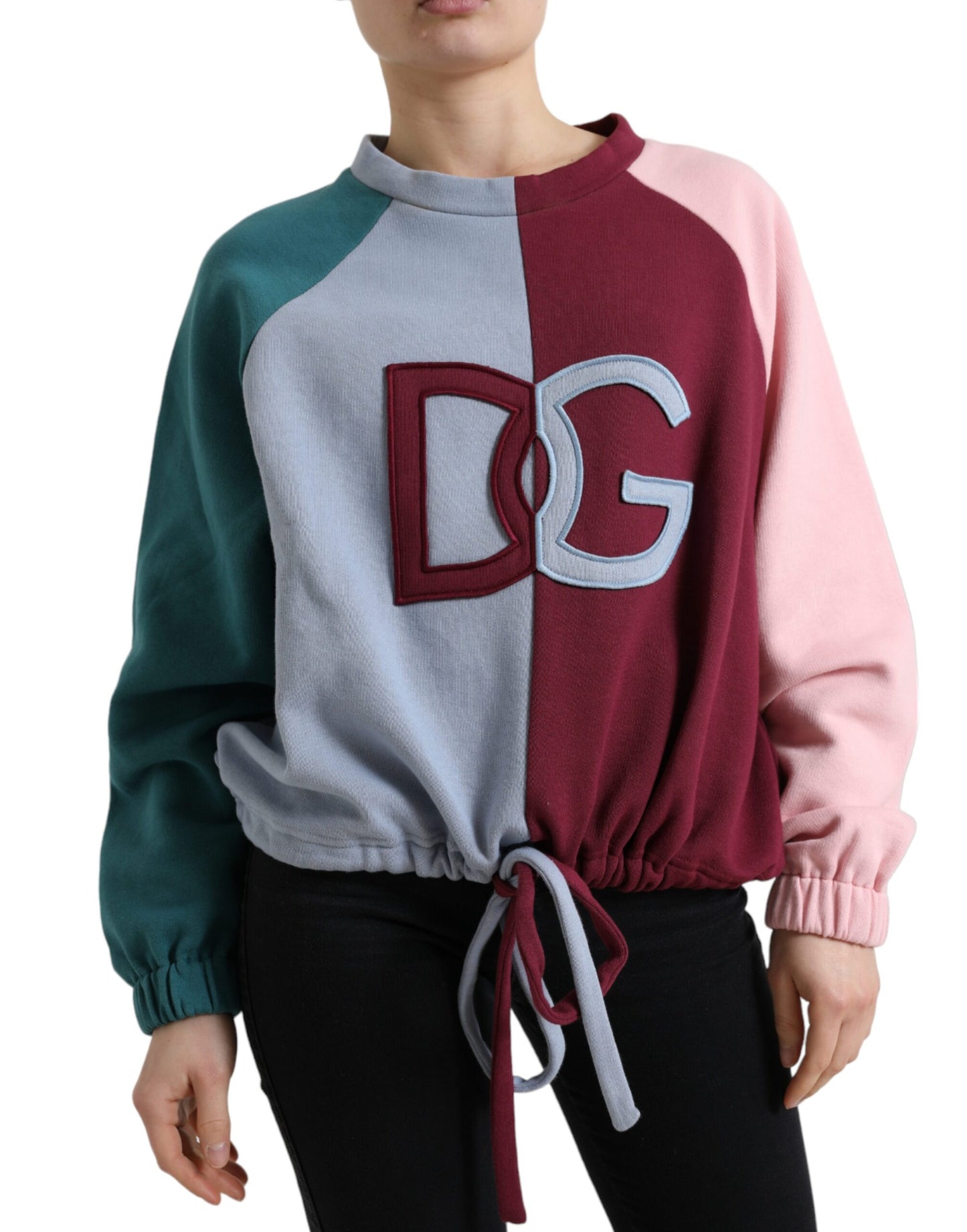  - Elegant Multicolor Crew Neck Cotton Sweater