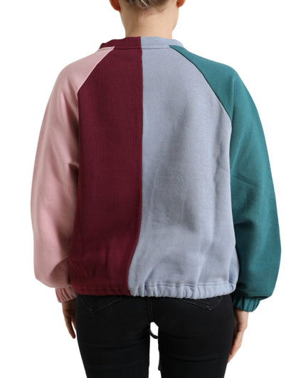  - Elegant Multicolor Crew Neck Cotton Sweater