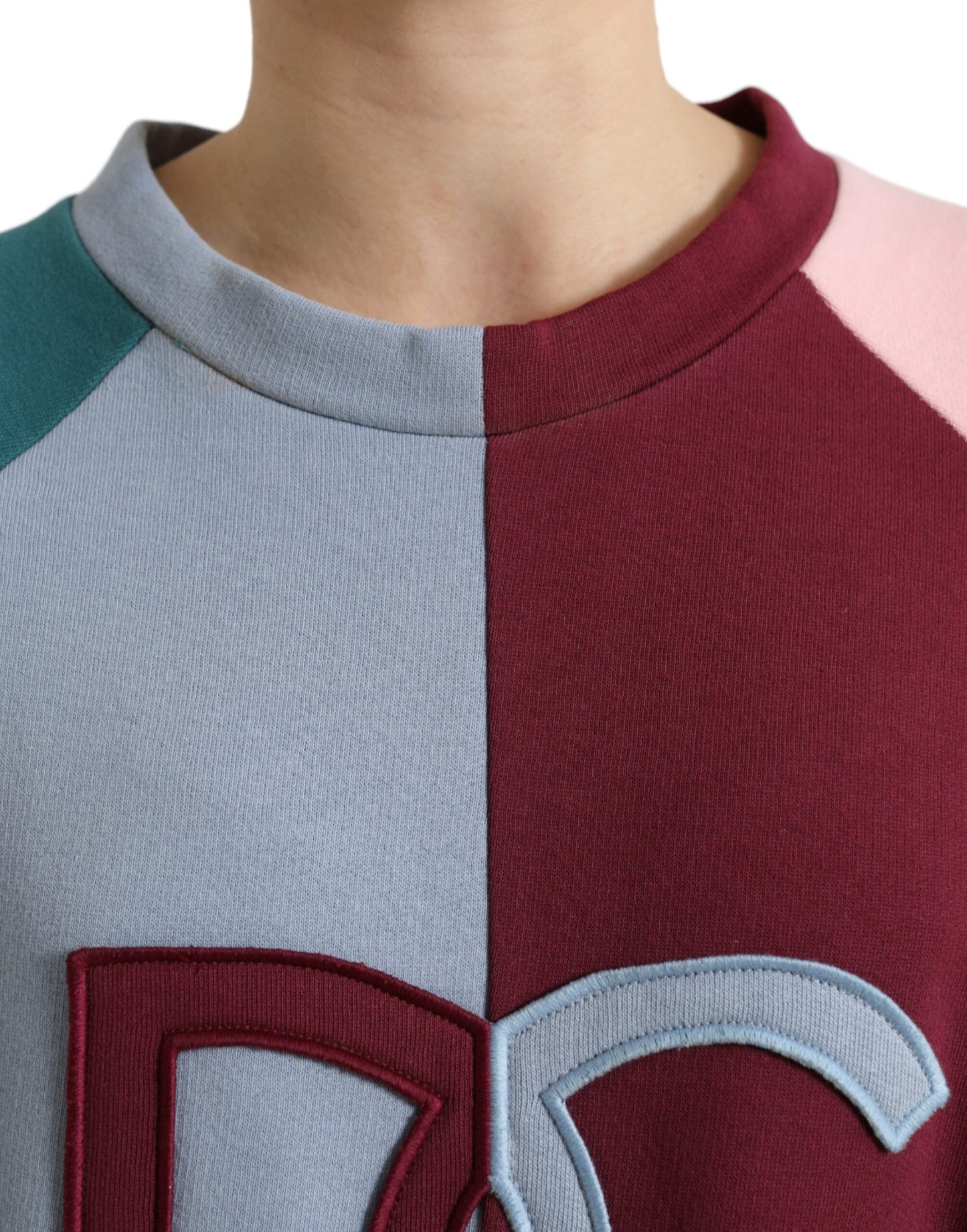  - Elegant Multicolor Crew Neck Cotton Sweater