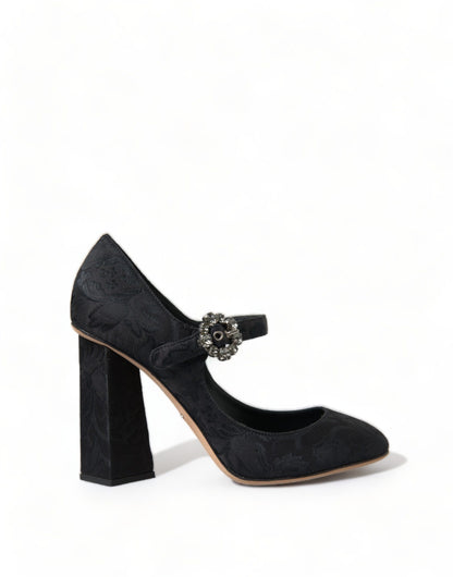  - Chic Black Brocade Mary Janes Pumps