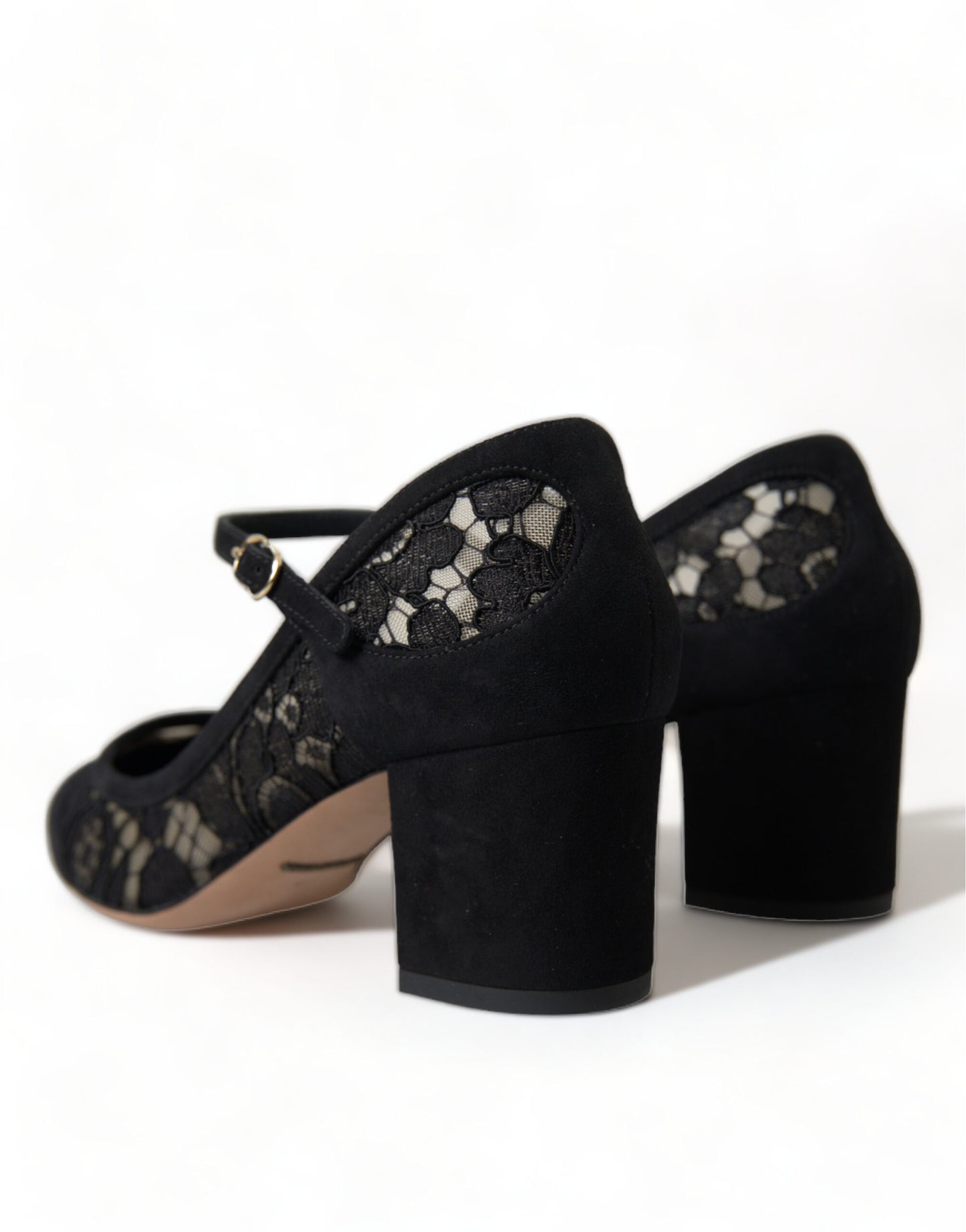  - Elegant Suede Mary Jane Lace Heels