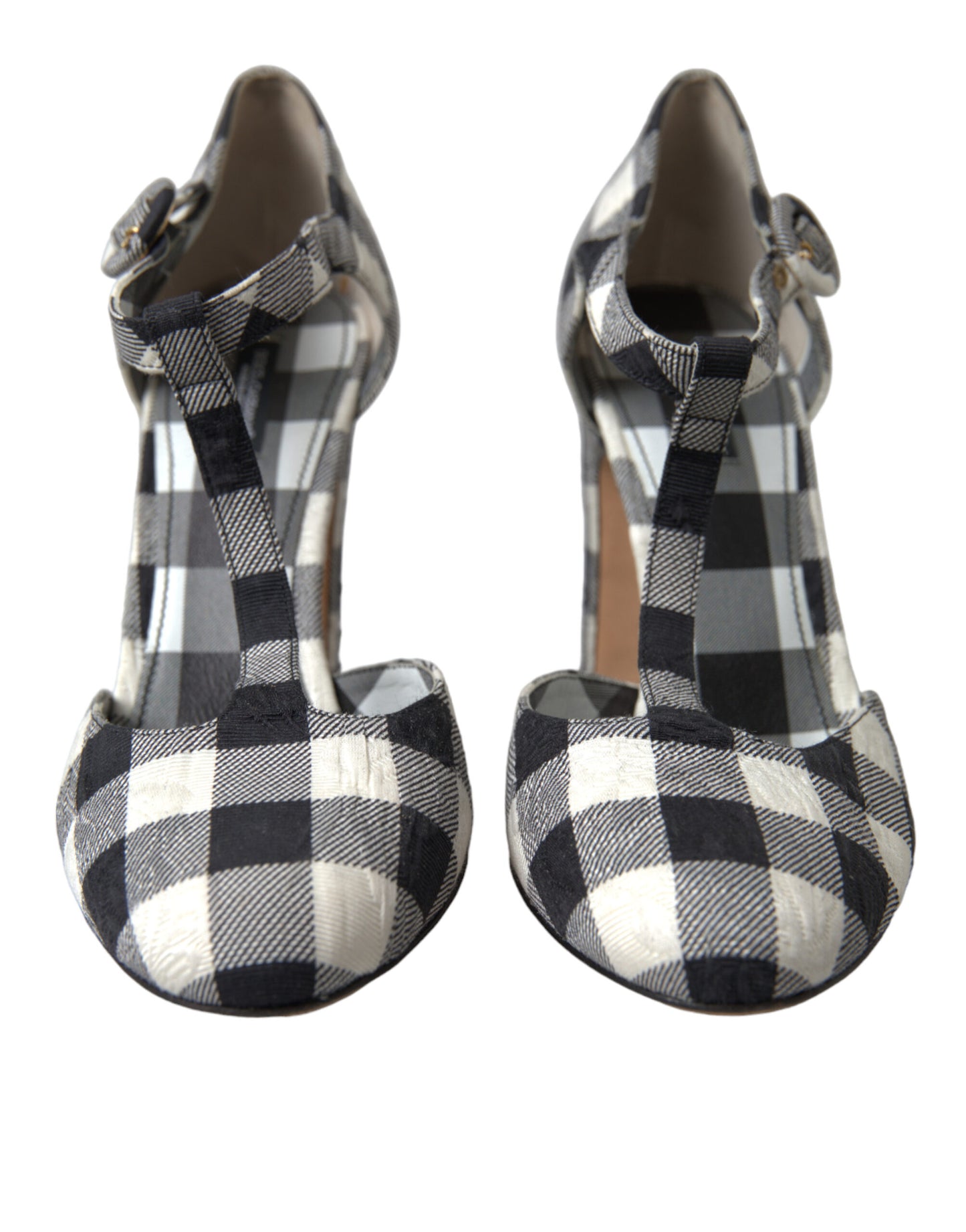  - Chic Gingham T-Strap Pumps: Timeless Mary Jane Heels