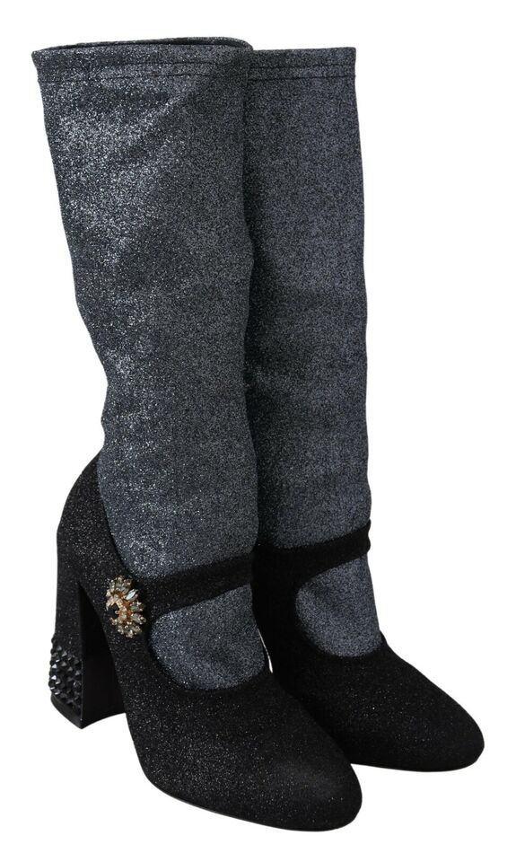  - Glamorous Crystal-Embellished Booties