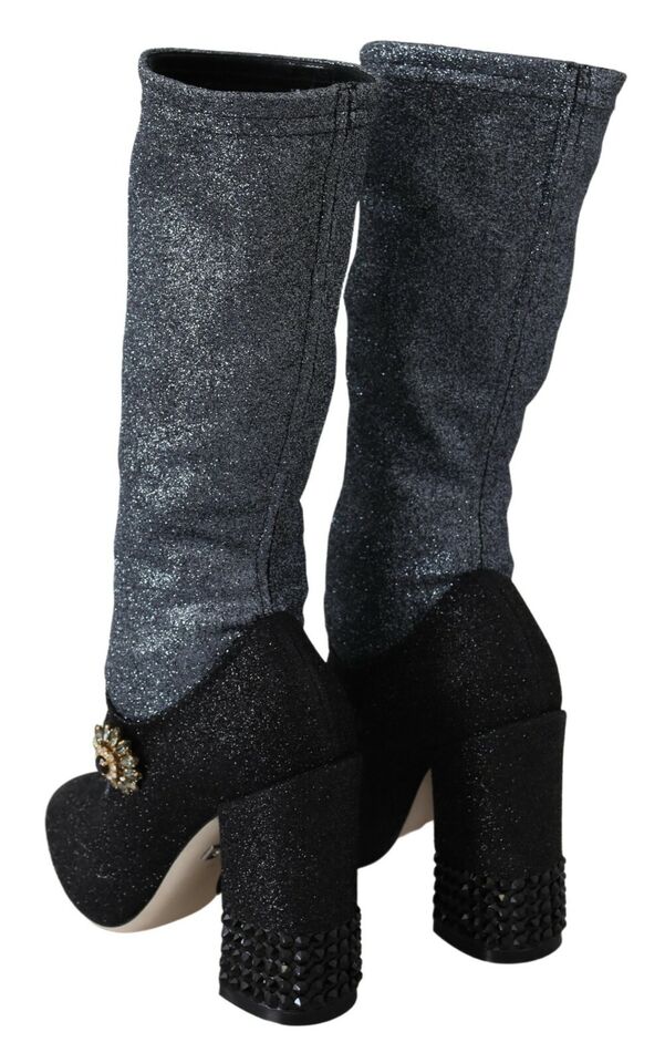  - Glamorous Crystal-Embellished Booties