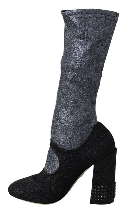  - Glamorous Crystal-Embellished Booties