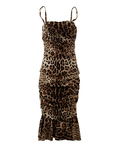  - Elegant Leopard Print Cady Dress