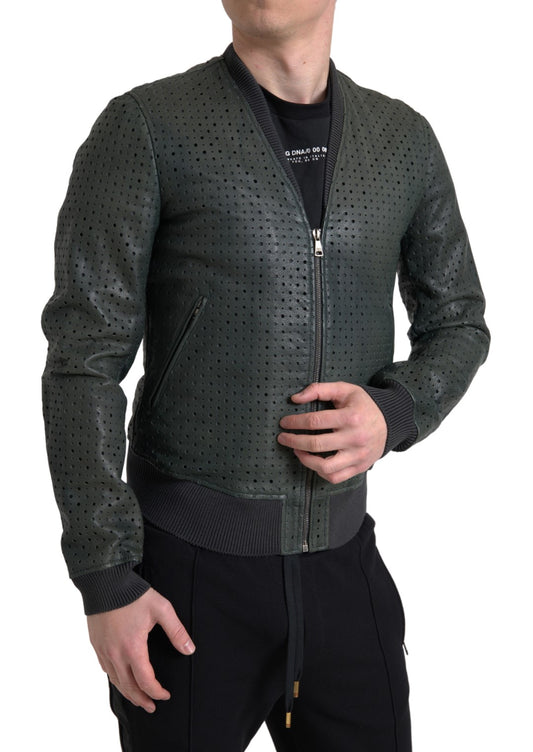  - Emerald Green Goatskin Bomber Jacket