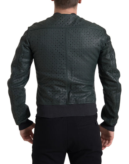  - Emerald Green Goatskin Bomber Jacket