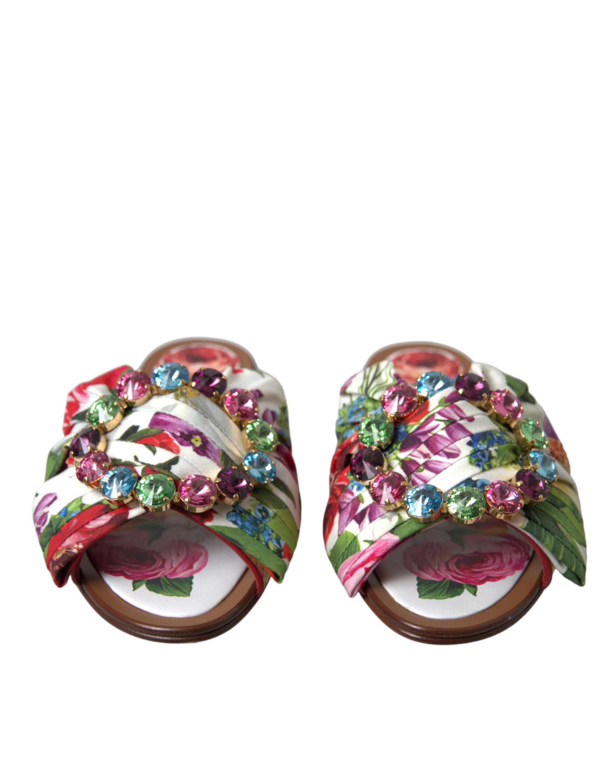 Dolce & Gabbana Exquisite Floral Print Flat Summer Sandals