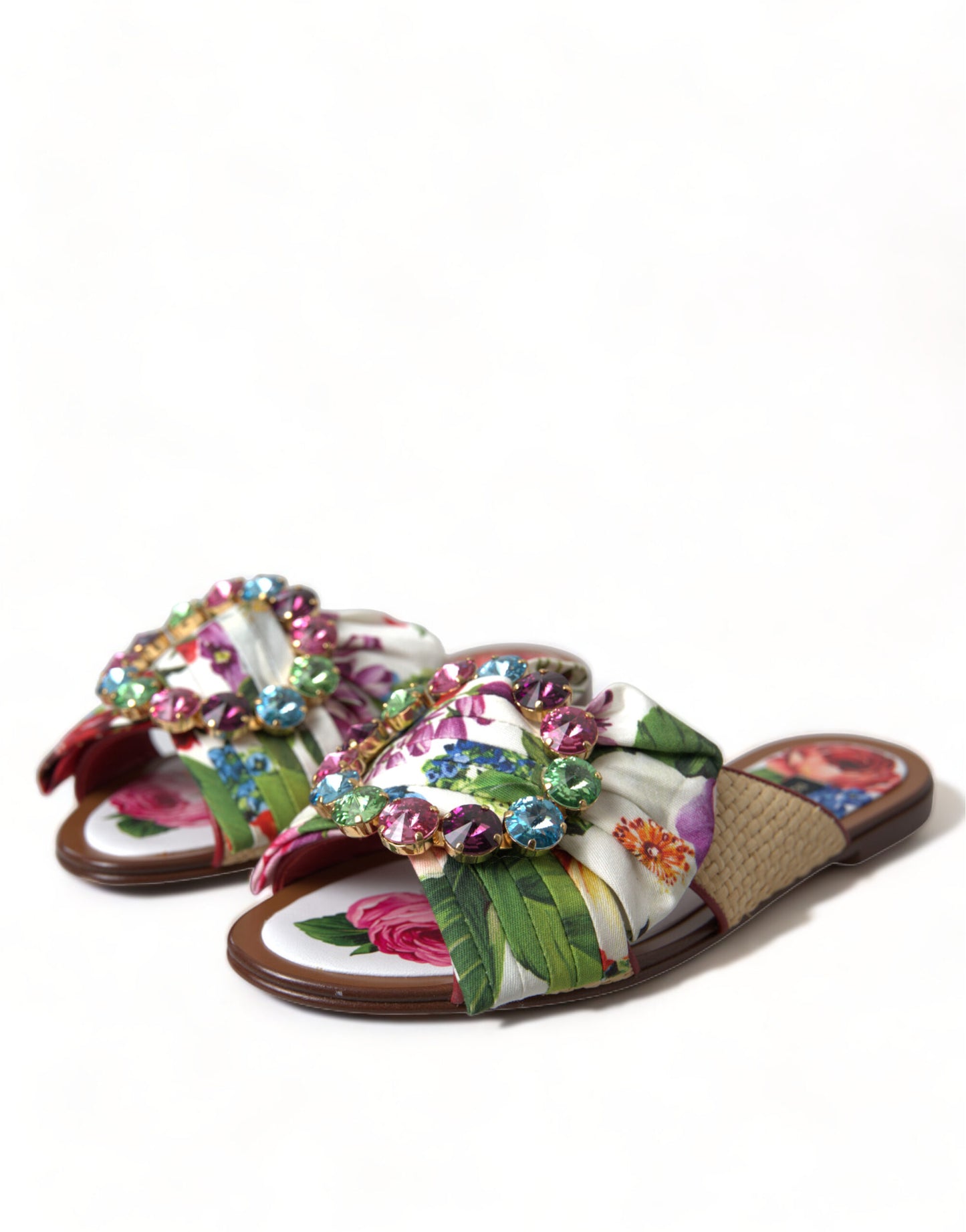 Dolce & Gabbana Exquisite Floral Print Flat Summer Sandals