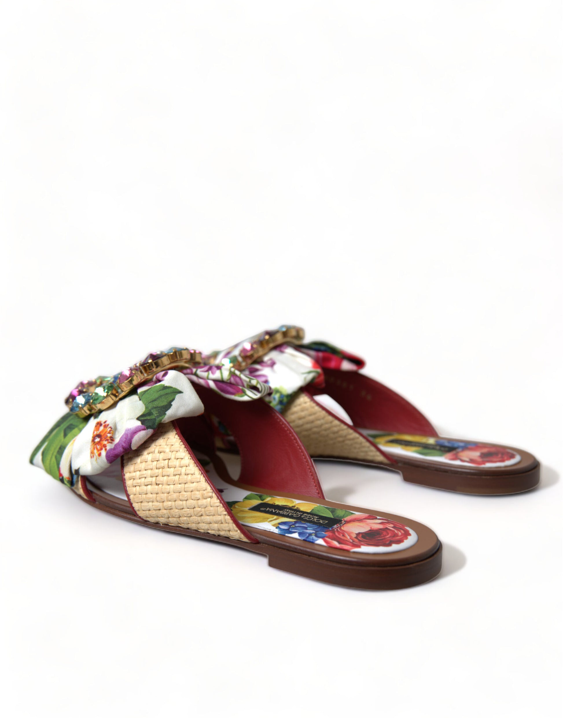 Dolce & Gabbana Exquisite Floral Print Flat Summer Sandals