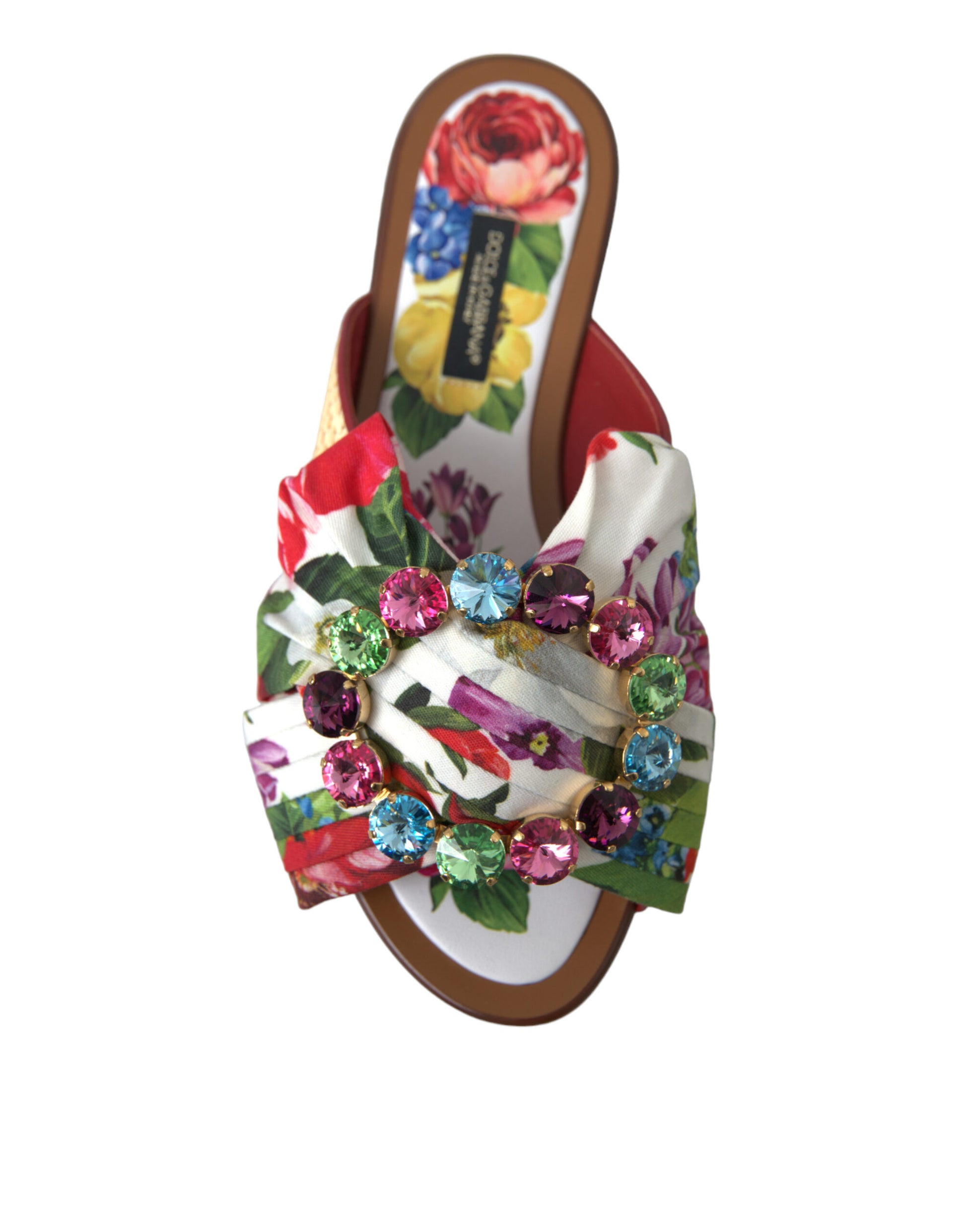 Dolce & Gabbana Exquisite Floral Print Flat Summer Sandals
