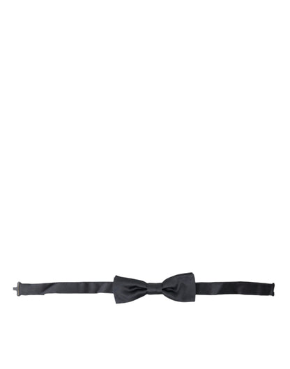  - Elegant Anthracite Gray Silk Bow Tie