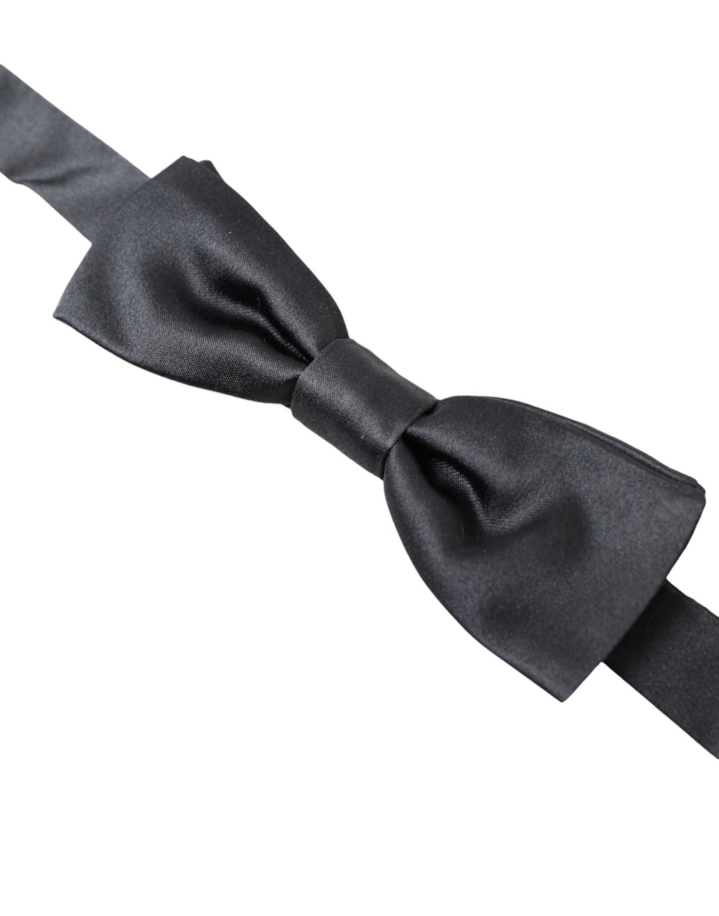  - Elegant Anthracite Gray Silk Bow Tie