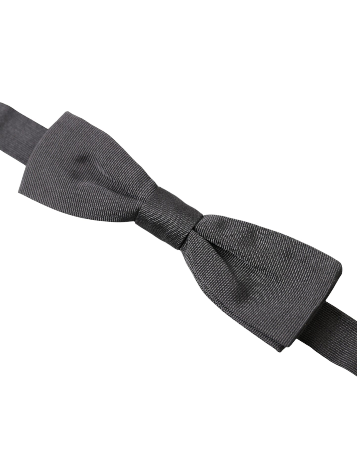  - Elegant Silk Dark Gray Bow Tie