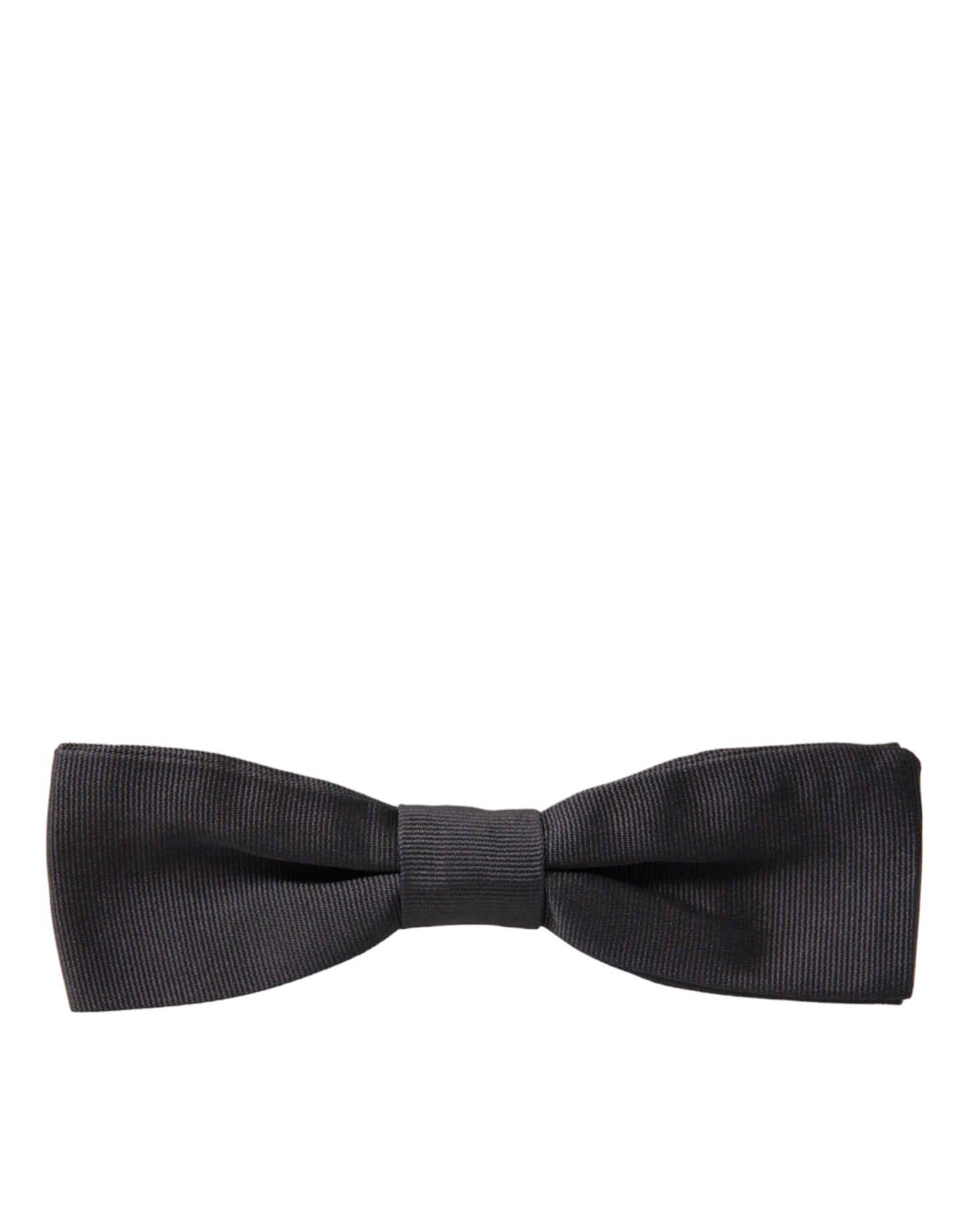  - Elegant Silk Dark Gray Bow Tie