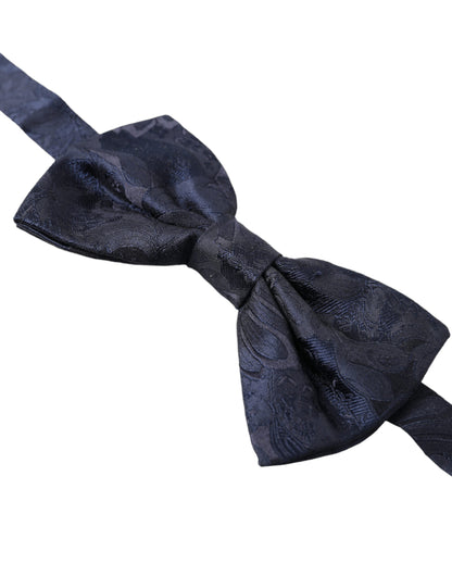  - Elegant Silk Blue Bow Tie