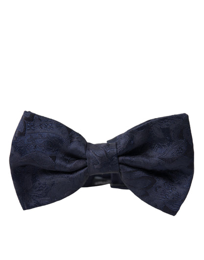  - Elegant Silk Blue Bow Tie