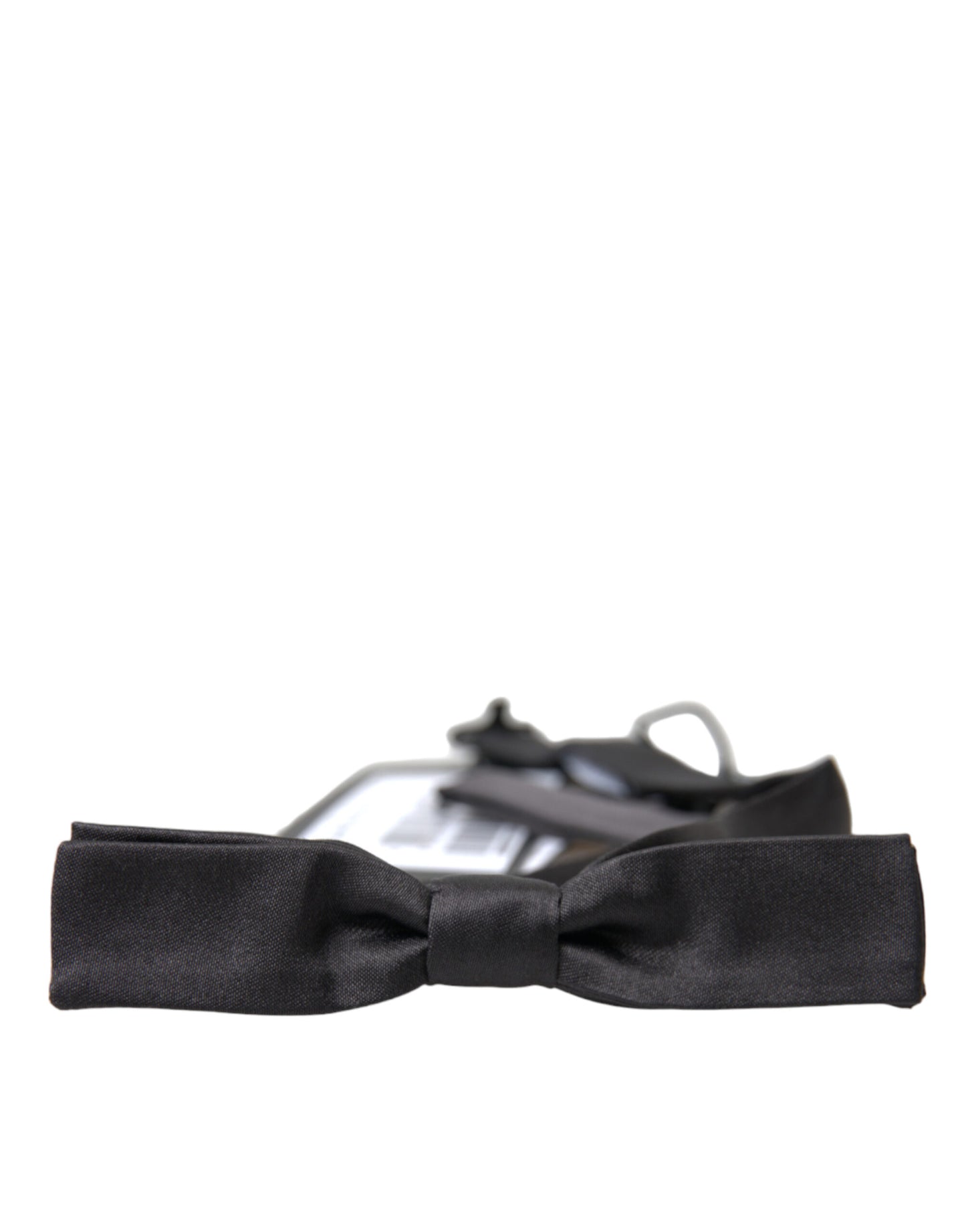  - Elegant Dark Grey Silk Bow Tie