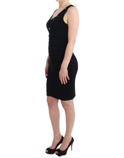  - Elegant Black Sheath Knee-Length Dress