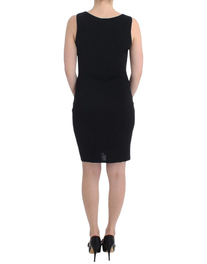  - Elegant Black Sheath Knee-Length Dress