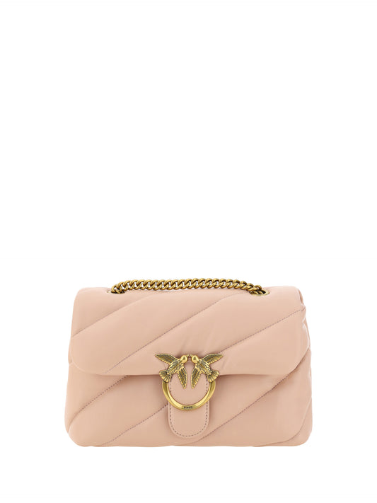  - Elegant Light Pink Quilted Shoulder Bag