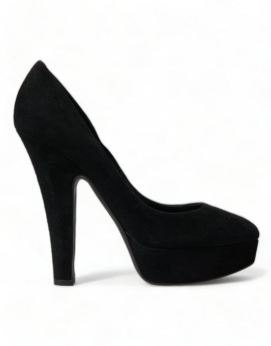  - Black Suede Heeled Pumps Sophistication