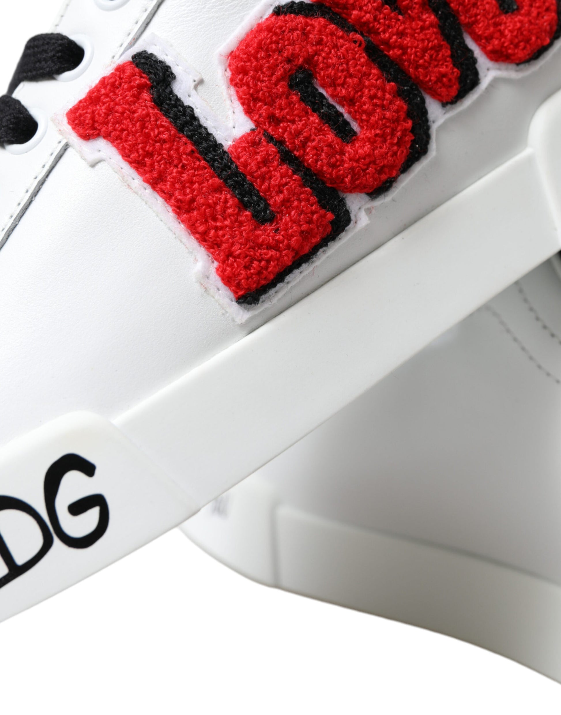 White Portofino Love DG Leather Sneakers