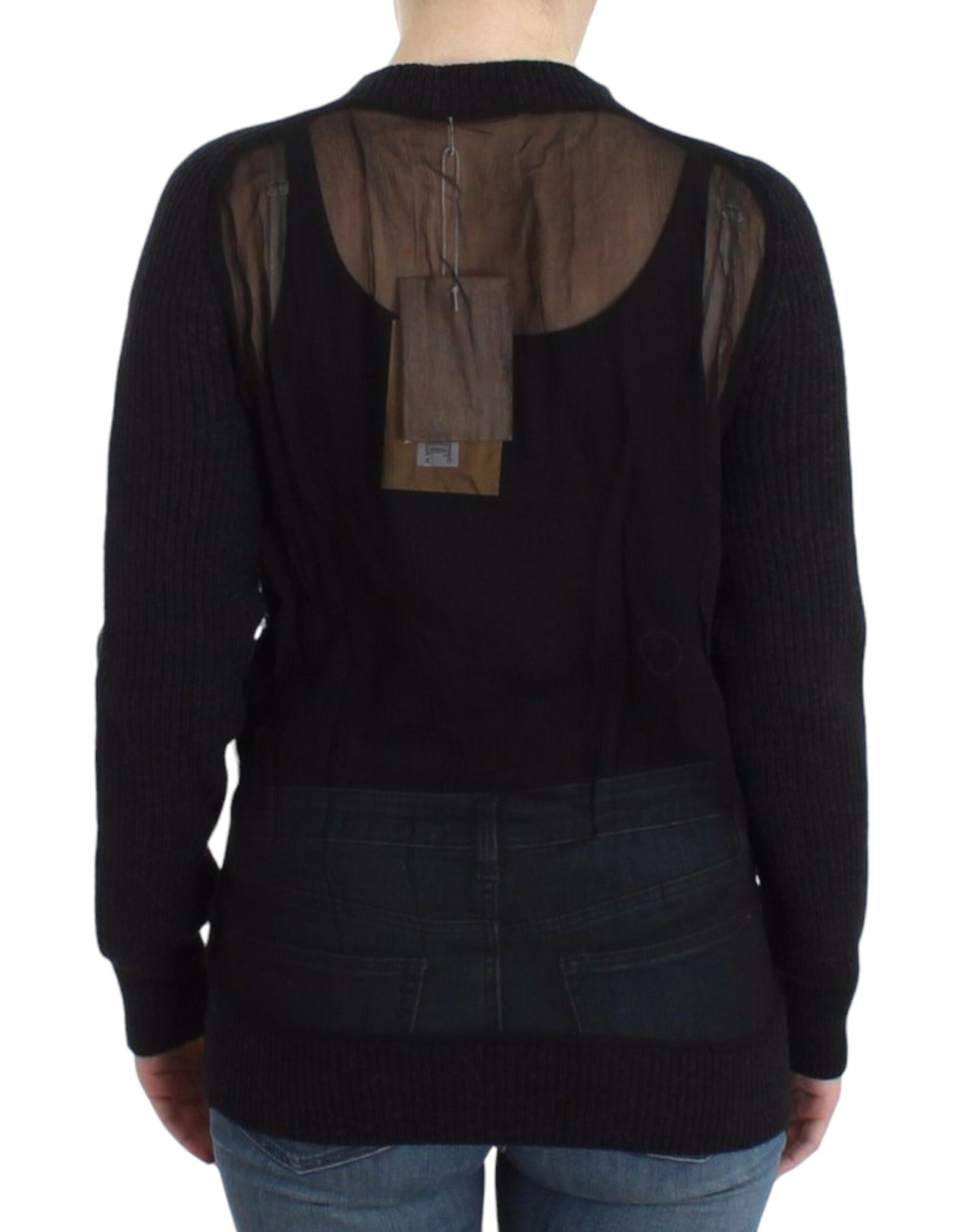  - Chic Transparent Back Woolen Cardigan