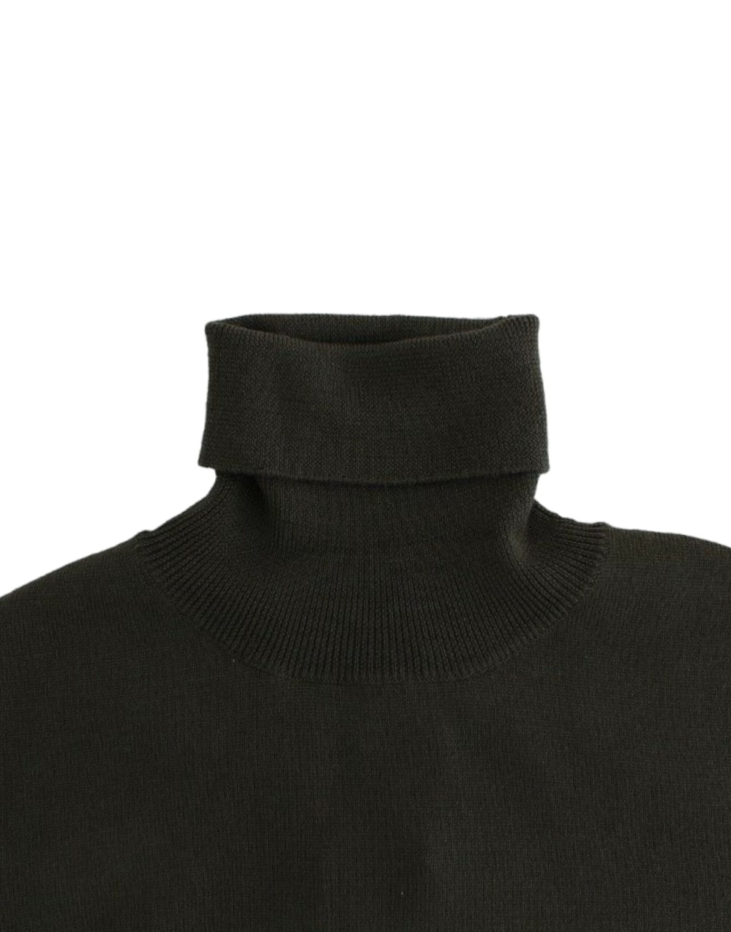  - Chic Green Turtleneck Virgin Wool Sweater