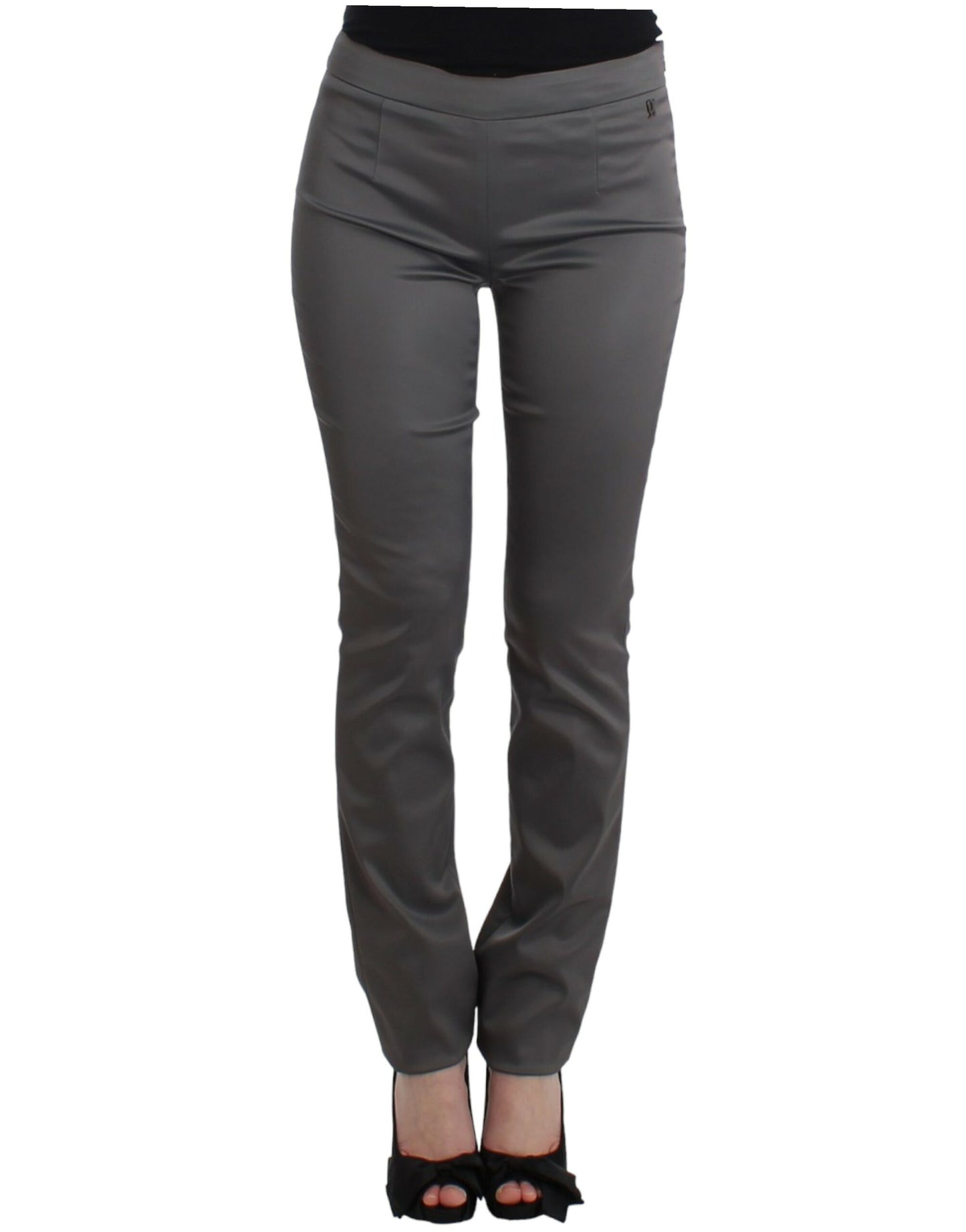  - Chic Gray Slim-Fit Designer Pants