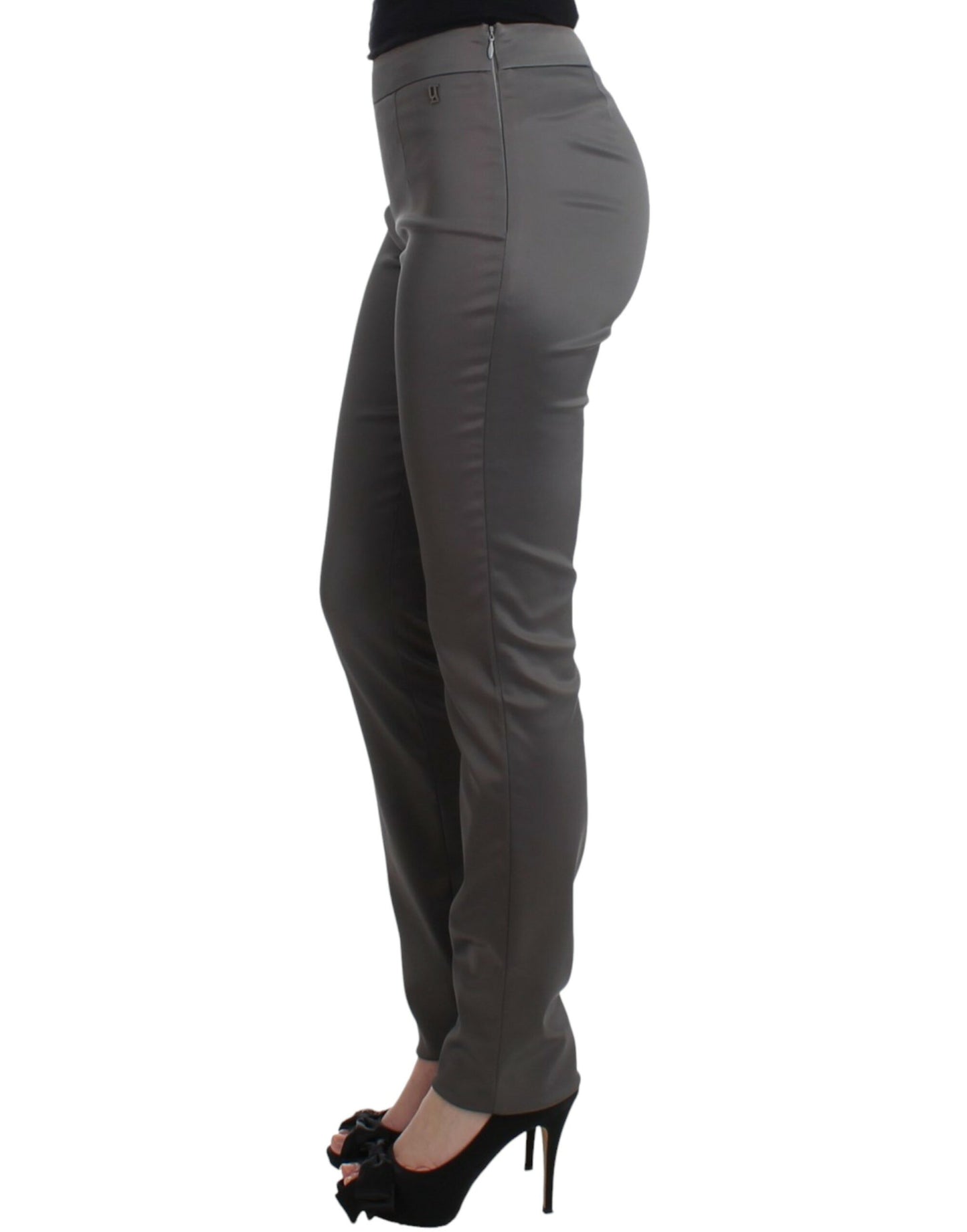  - Chic Gray Slim-Fit Designer Pants