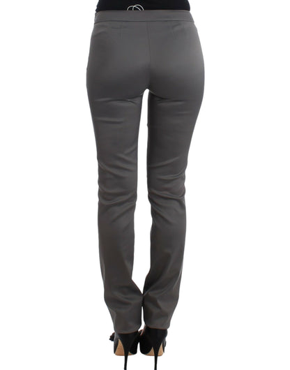  - Chic Gray Slim-Fit Designer Pants