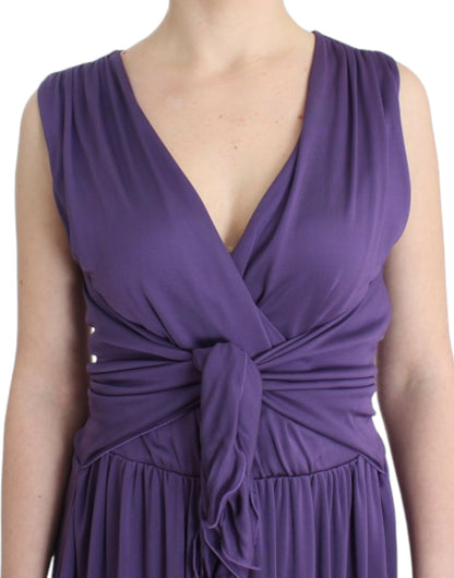  - Elegant Purple Knee-Length Jersey Dress