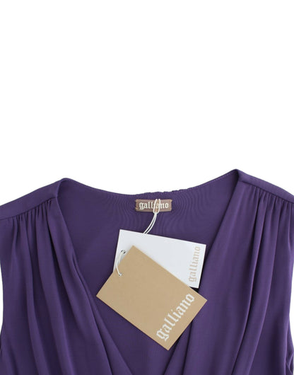  - Elegant Purple Knee-Length Jersey Dress