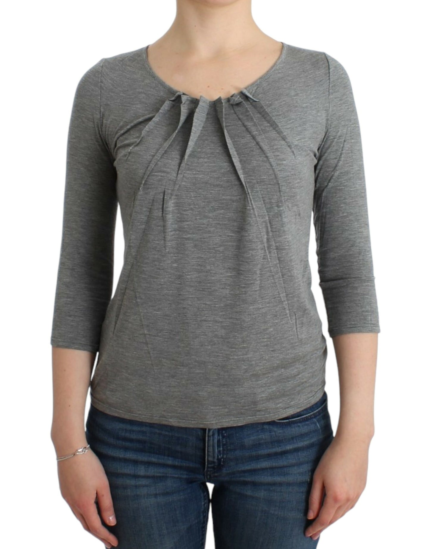  - Elegant Gray Cashmere-Blend Jumper