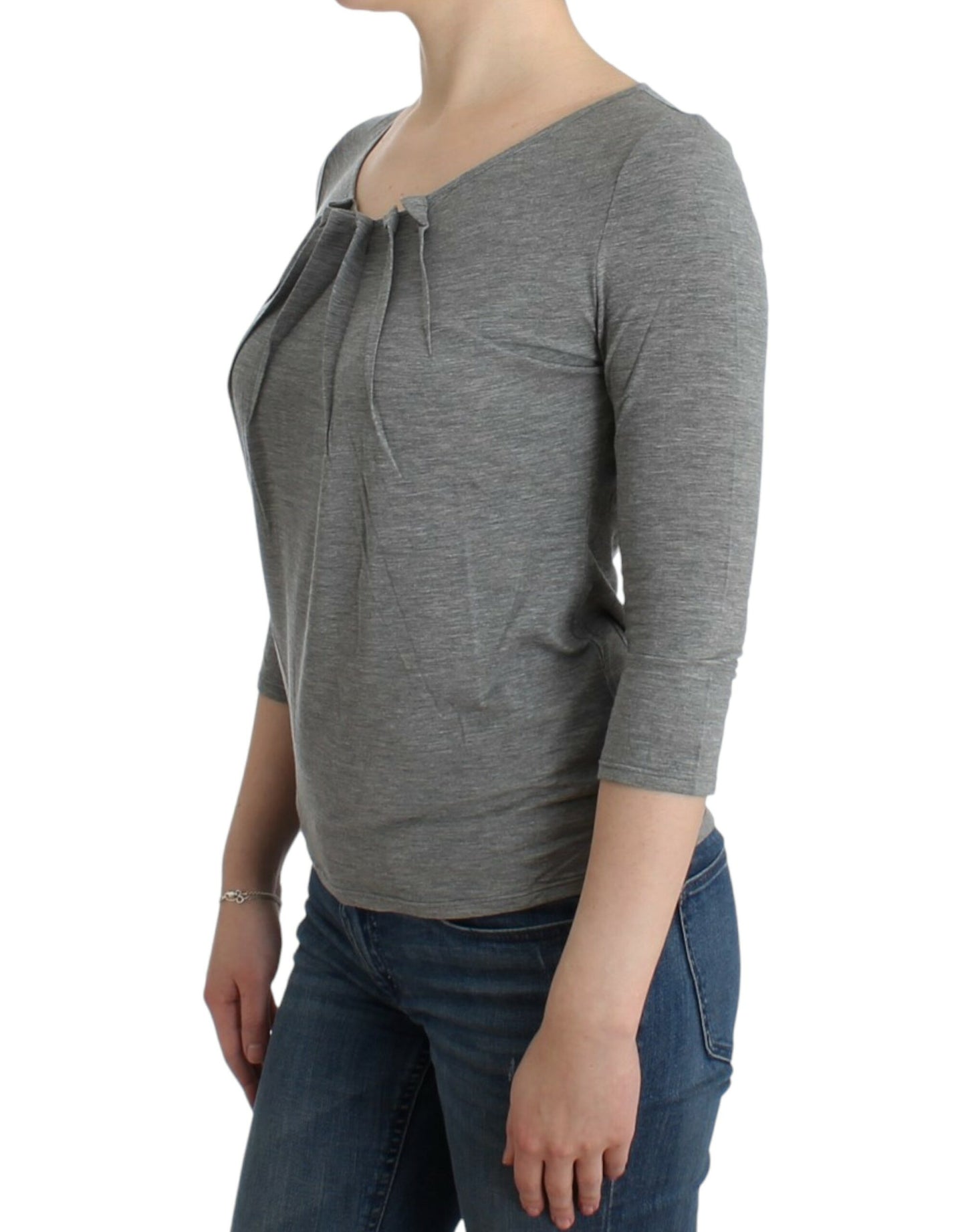  - Elegant Gray Cashmere-Blend Jumper