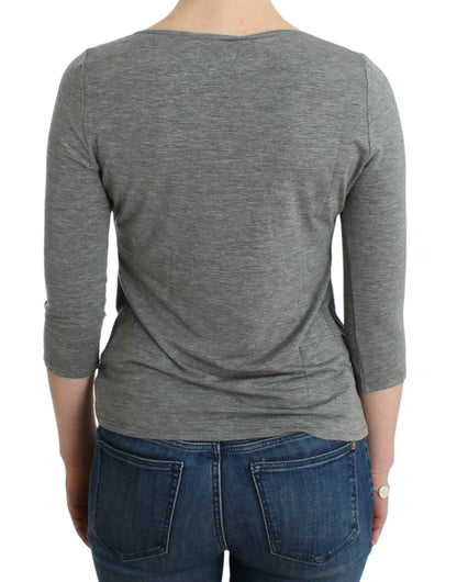  - Elegant Gray Cashmere-Blend Jumper