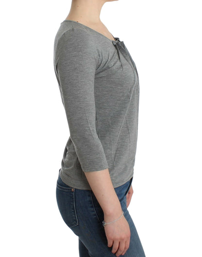  - Elegant Gray Cashmere-Blend Jumper